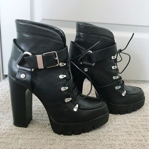 Zara black lace up boots
